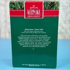 Hallmark Keepsake Ornament Merry Olde Santa Handcrafted & Dated 1990