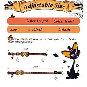 Halloween Cat Collar With Pumpkin And Spider