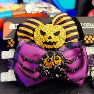 Halloween Cat Collar with Pumpkin and Spider