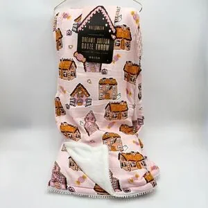 Halloween Gingerbread House Dreamy Cotton Gauze Throw Blanket Reversible Plush