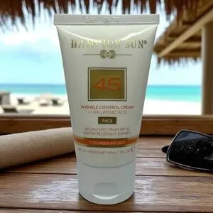 Hampton Sun Sunscreen SPF 45 Wrinkle Control Face Cream w/‎ Hyaluronic Acid 2 oz