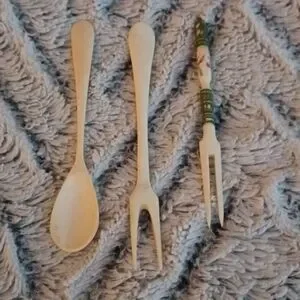 HAND CARVED Bone Vintage 3 Piece Set