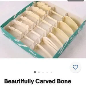 HAND CARVED Bone Vintage 3 Piece Set