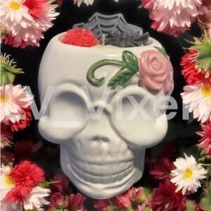 Hand Crafted Skull & Spider Candle