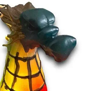 Hand-Painted Resin Dragon Lamp 5.5" Tall Multicolor Illuminated NWB Nightlight