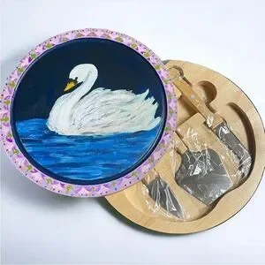 Hand Painted Wooden Cheese Serving Board