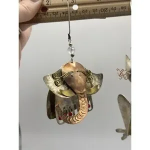 Handcrafted Animal Metal Ornaments With Beads Unique Cat Elephant Kitten