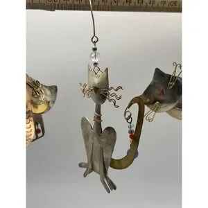 Handcrafted Animal Metal Ornaments With Beads Unique Cat Elephant Kitten