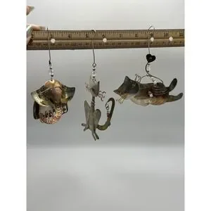Handcrafted Animal Metal Ornaments With Beads Unique Cat Elephant Kitten