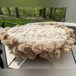 Handcrafted Cat Pet Small Dog Bed Floofs Biscuit Dough Sweater Weather Line
