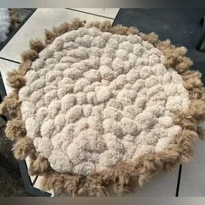 Handcrafted Cat pet small dog bed Floofs Biscuit Dough Sweater Weather line