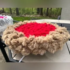 Handcrafted Cat small dog/pet bed - Floofs Biscuit Dough Sweater Weather line