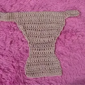 HANDCRAFTED HAND CROCHETED DIAPER COVER PINK WITH FLORAL WOODEN BUTTONS 3M-6M