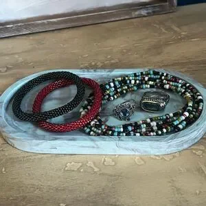 Handcrafted Resin Oval Tray