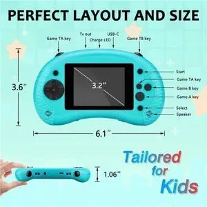 Handheld 198 Classic Video Games Kid Console System Gameboy Retro BLUE Color NEW