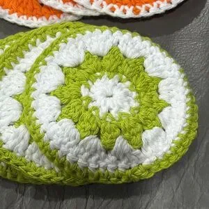 Handmade 100% Cotton Crochet Citrus Slice Coasters