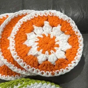 Handmade 100% Cotton Crochet Citrus Slice Coasters