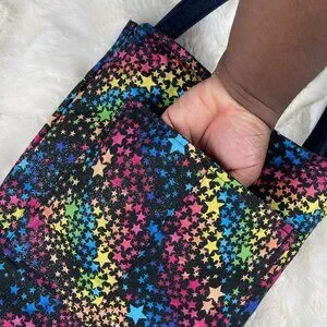 Handmade Colorful Jeans And Stars Tote Bag