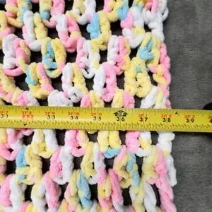 Handmade Crochet Baby Blanket Pastel Colors Soft Knit Throw 36x36