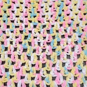 Handmade Crochet Baby Blanket Pastel Colors Soft Knit Throw 36x36