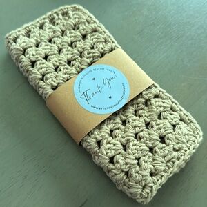 Handmade Crocheted Washcloths Facecloths Dishcloths 100% COTTON Set Of 2