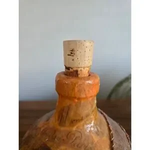 Handmade Papier Mache Covered Glass Decorative Bottle