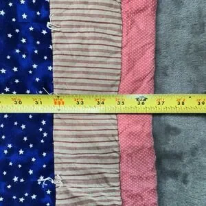 Handmade Quilt Baby Blanket Stars Hearts Pink Blue Patchwork 36" X 36"