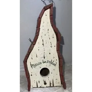Handmade reclaimed primitive rustic wooden birdhouse. 9.75" Tall X4.75" Wide