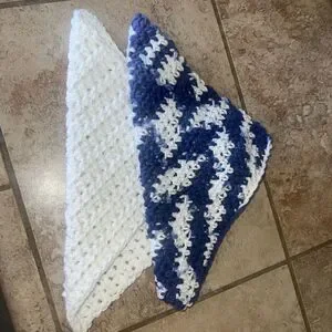 Handmade Set of 2 Crochet Cotton Dish/Wash Cloths 8.5x7.5 Inches