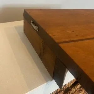 Handmade Wooden Corner Shelf Wall Mount Oak Color
