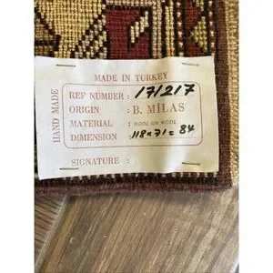 HANGING ANTIQUE TURKISH PRAYER RUG HAND WOVEN 118x71cm / 47 X 27 Inches