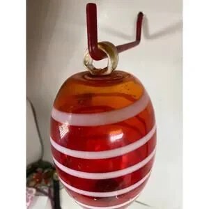 Hanging Hummingbird Feeder Hand Blown Glass Art