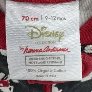 Hanna Andersson Disney Mickey Mouse Pajama One Piece Size 9-12M 70cm Black Red