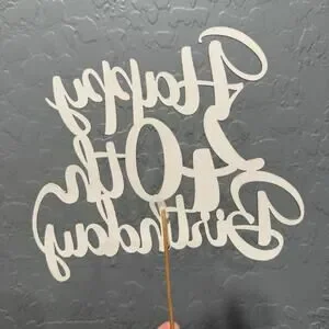 Happy 40th Birthday Cake Topper Glitter Black And Gold