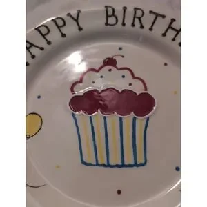 Happy Birthday Owen Plate 10" Cupcake Balloons