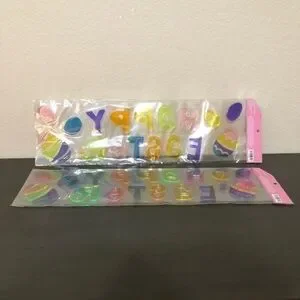 Happy Easter Gel Clings 2 Packages Multicolored Letters Spring Window Decoration