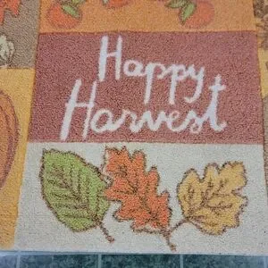 Happy Harvest Autumn Doormat Orange