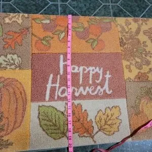 Happy Harvest Autumn Doormat Orange