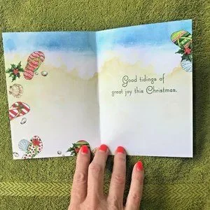 Happy Holidays Flip Flops Christmas Cards Set Of 2 New With Envelopes Be…