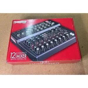 Harbinger L1202FX Black 12-Channel Wireless Compact Analog Mixer With Effects