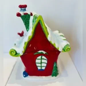 Harry And David Santas Workshop Cookie Jar Ceramic Christmas Holiday 10.5" Vtg