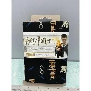 Harry Potter Gryffindor Black 100% Cotton Woven Fabric-1 Yard X 44" Pre-Cut-NEW