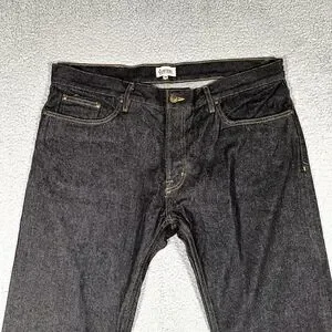 Hart N Dagger Jeans Mens 38x35 Black Straight Fit Denim Button Fly Made In USA