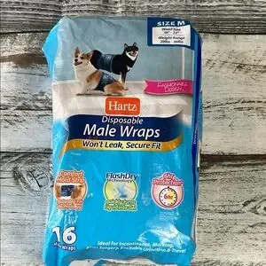 Hartz Disposable Male Dog Wraps with FlashDry Gel Technology Medium: 19 - 22-in