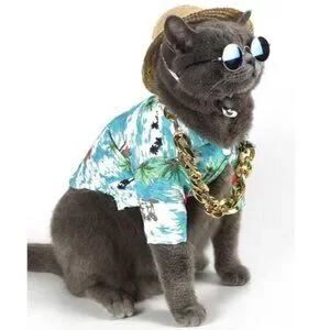 Hawaiian Pet Costume Cat Sunglasses Funny Dog Costume Size XL