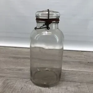 Hazel Atlas TF Half Gallon Canning Jar & Lid Clear Glass Vintage 10" H