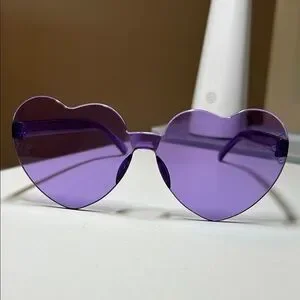 Heart-Shaped Purple Glasses