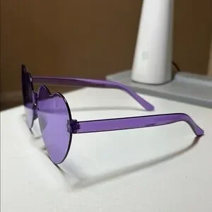 Heart-Shaped Purple Glasses
