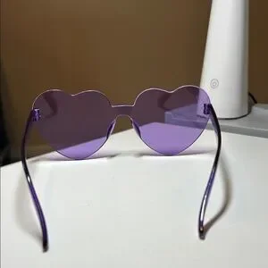 Heart-Shaped Purple Glasses