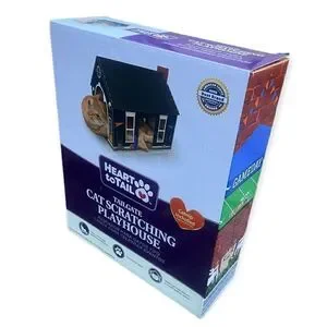 HEART TO TAIL TAILGATE CAT SCRATCHING PLAYHOUSE WITH CATNIP CAT HOUSE NEW IN BOX